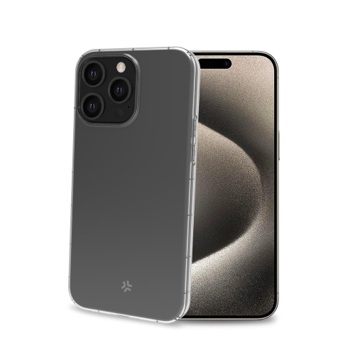 CELLY APPLE iPHONE 15 PRO MAX COVER HEXAGEL IN TPU + POLICARBONATO TRASPARENTE